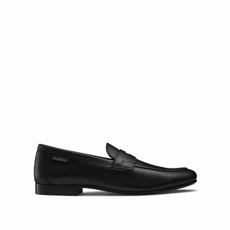 Russell & Bromley Outline Mens Unlined Loafers Black |ITW9133CN|